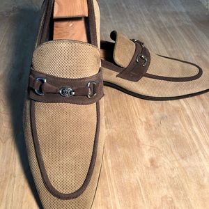 Mezlan Two-Tone Suede Loafers